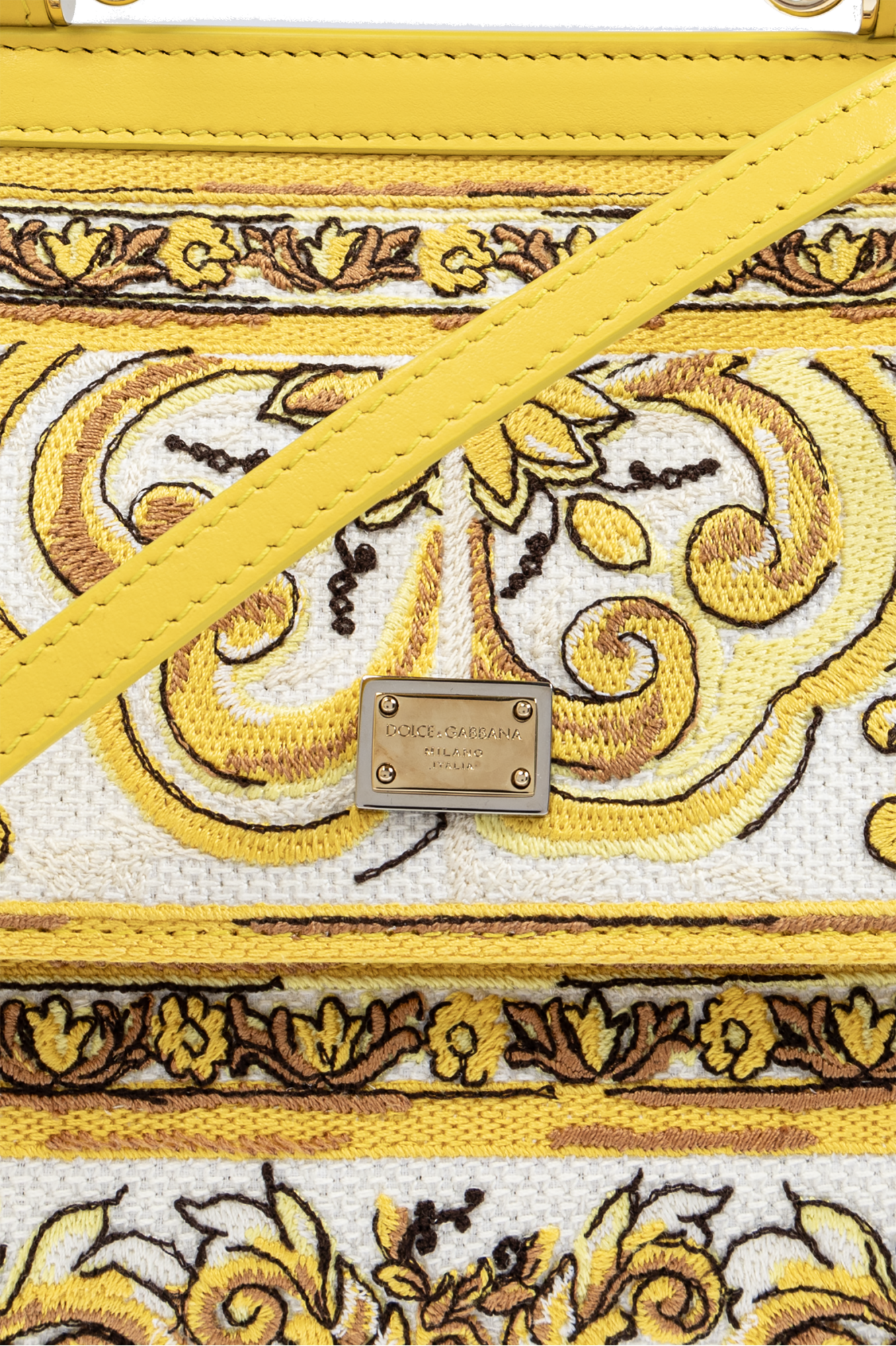 Yellow Sicily Mini Shoulder Bag Dolce & Gabbana - Dolce